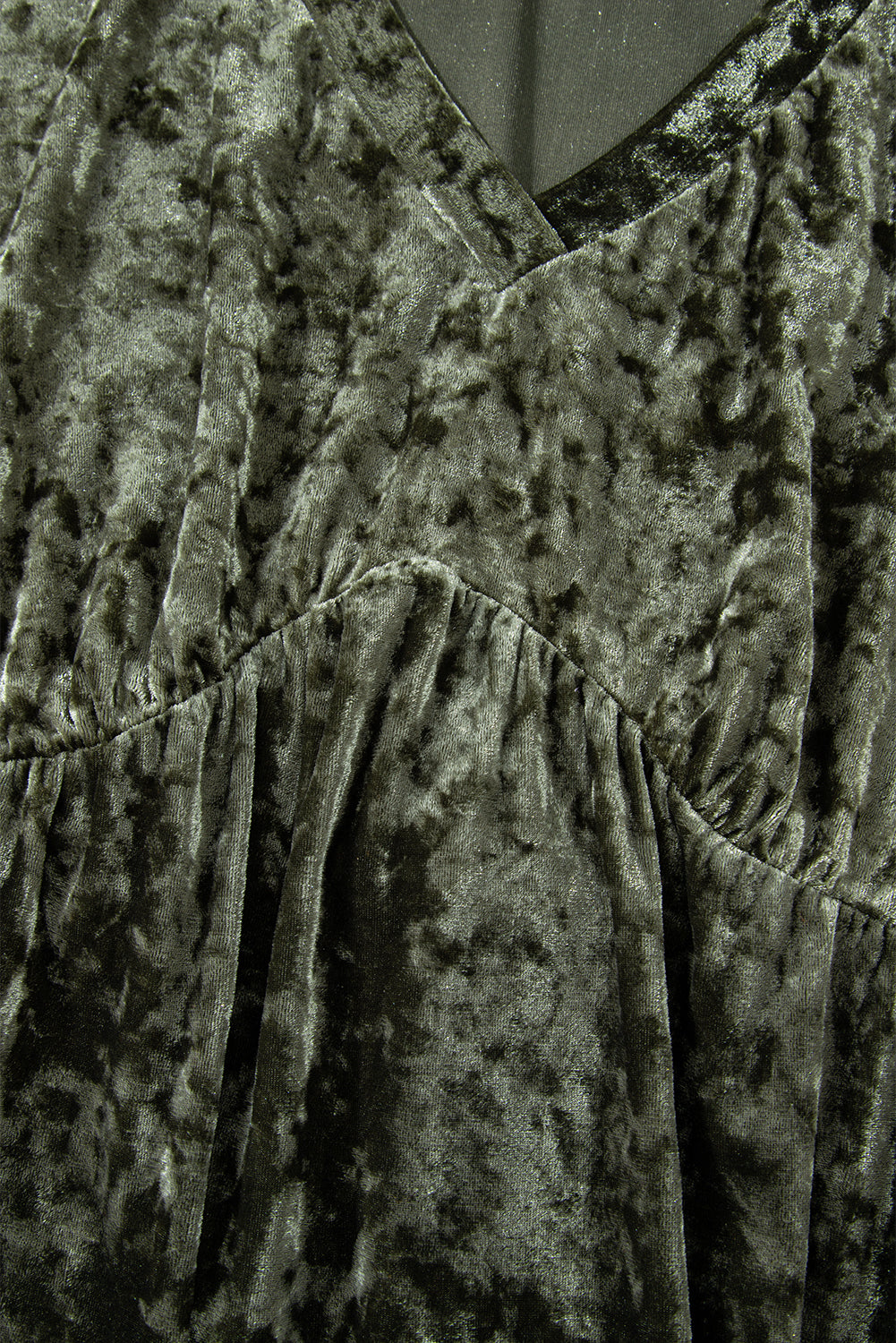 Plus Size Velvet Babydoll Mini Dress with Puff Sleeve