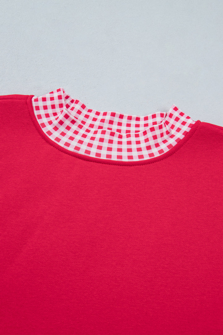 Colorblock Polka Dot Contrast Trim Oversized Sweatshirt