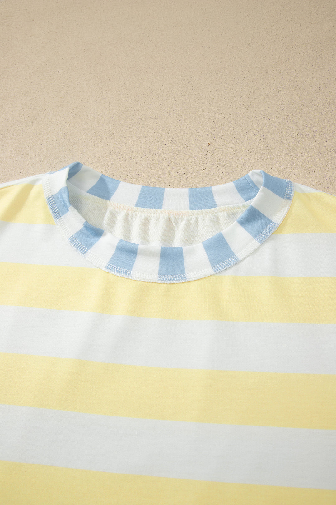 Stripe Exposed Seam Contrast Patchwork Oversized Top