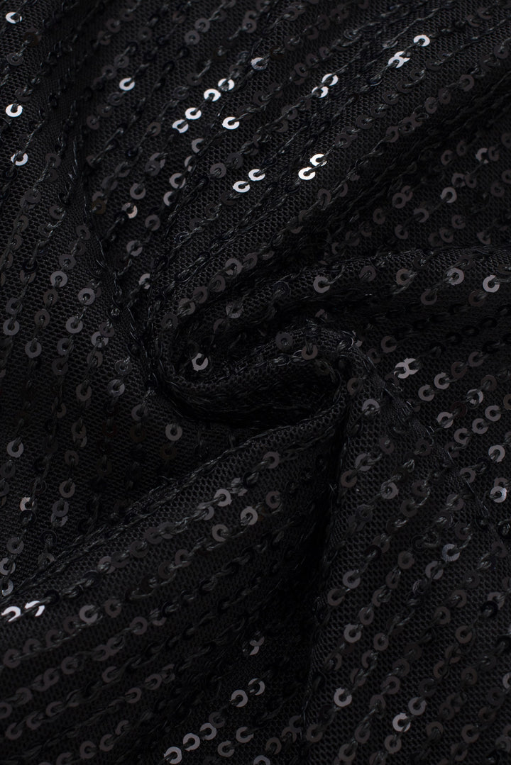 Black Sequin Wide Leg Pants