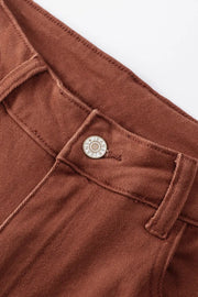 a close up of a pair of brown pants