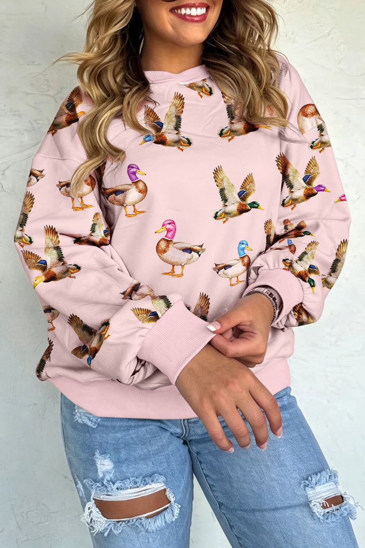 Multicolour Western Print Drop Shoulder Long Sleeve Sweatshirt