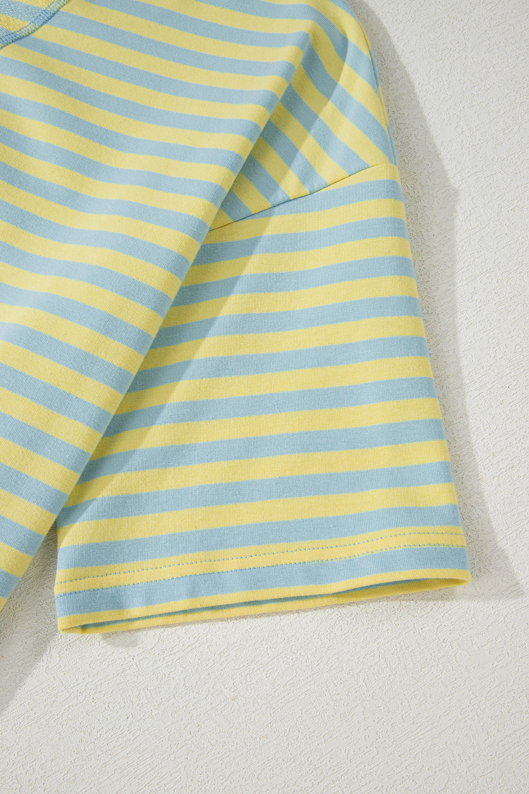 Stripe Drop Shoulder Boxy Casual Terry Short Set