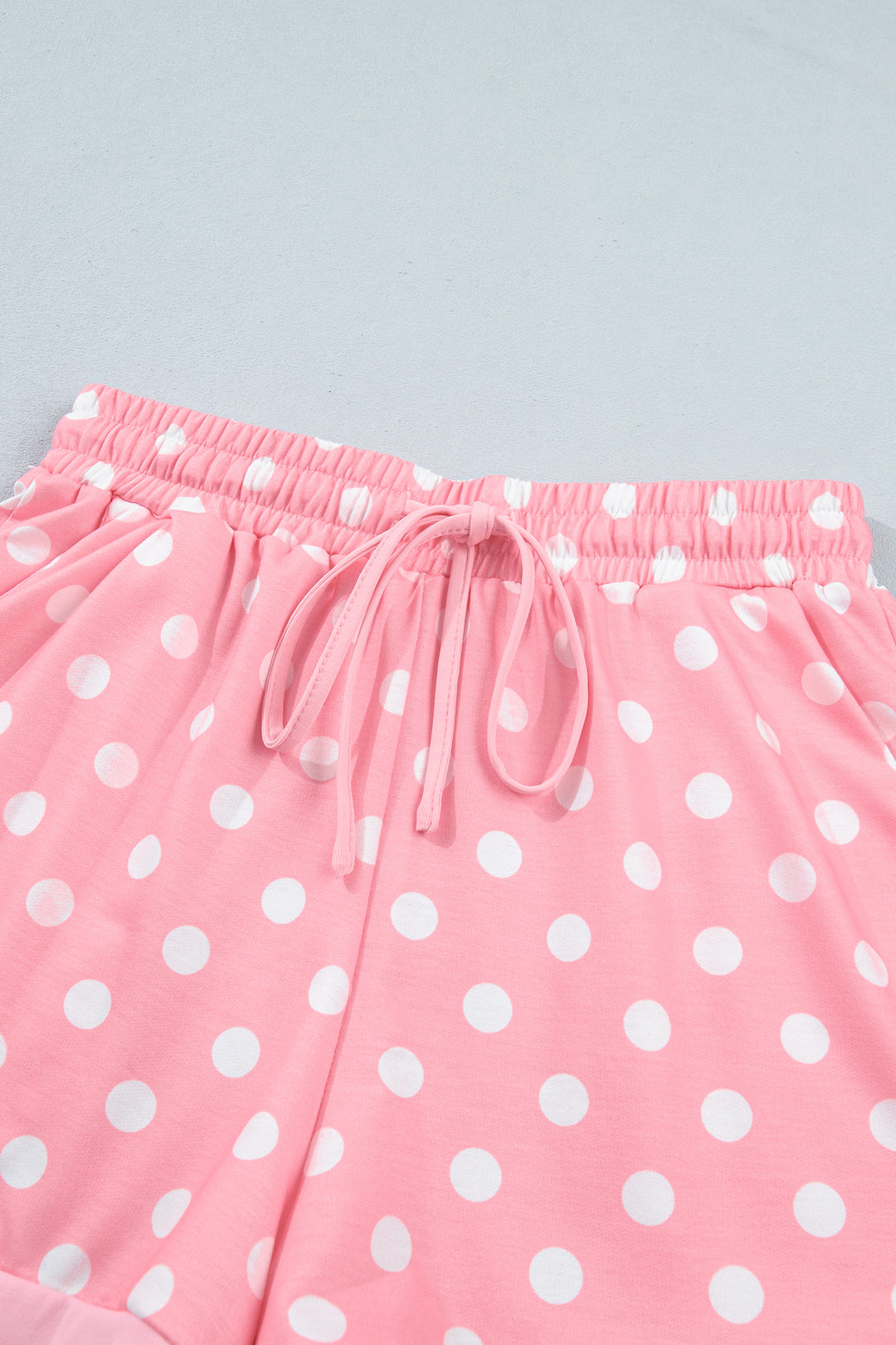Polka Dot Oversized Top Drawstring Short Set