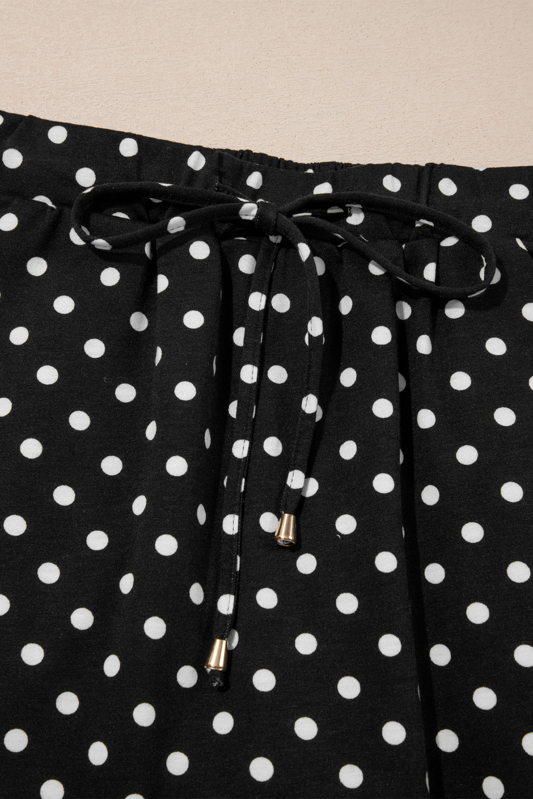 Polka Dot Drawstring Casual Mini Skort