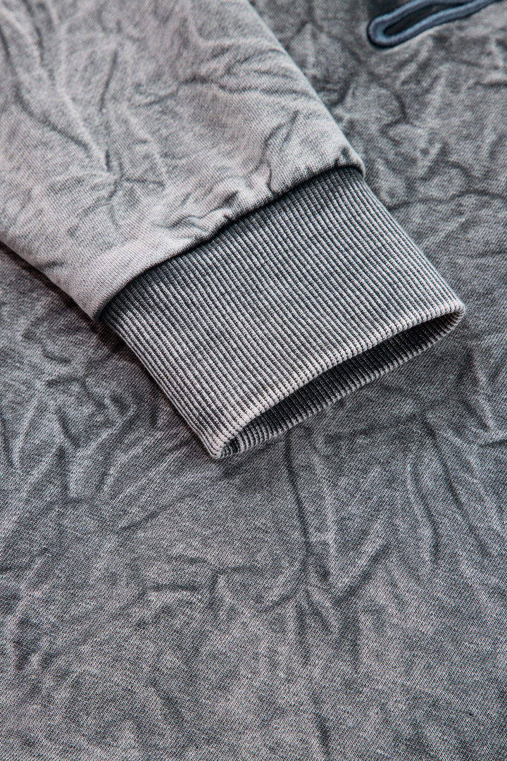 saved by grace Letter Embroidery Mineral Wash Loose Sweatshirt