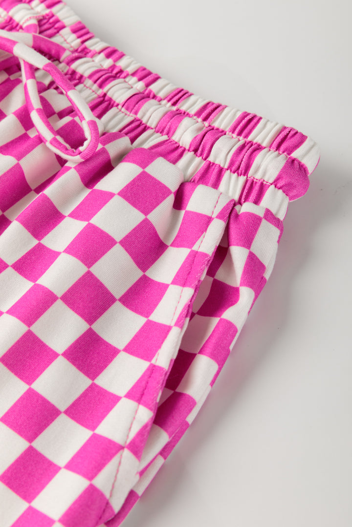 Checkered Top and Short Casual 2pcs Set