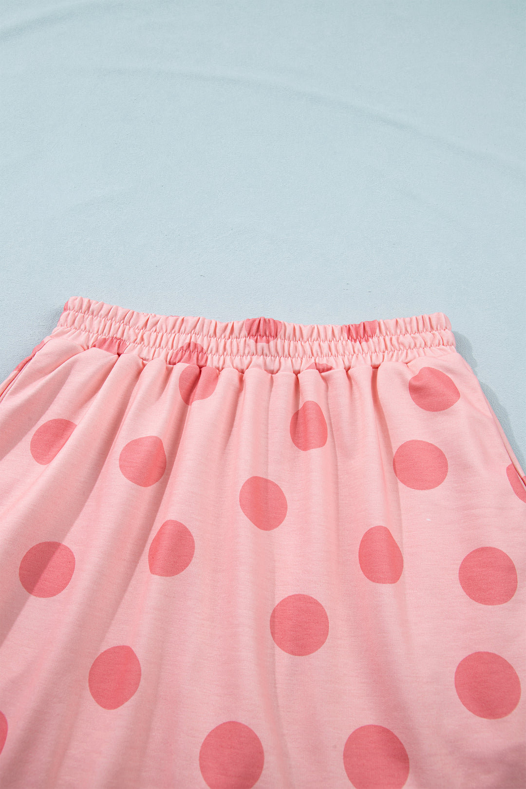 Polka Dot Short Sleeve Top Casual Skort 2pcs Outfit