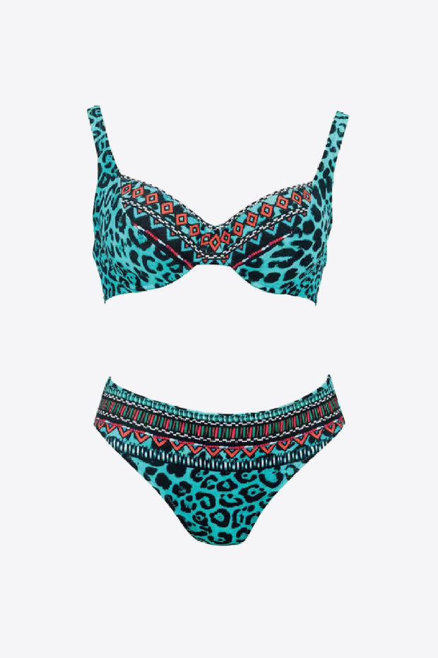 a bikini top and bottom with a pattern on it