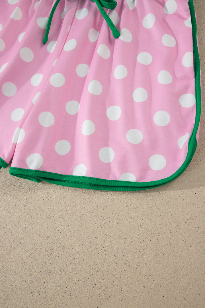 Polka Dot Contrast Edge Casual Short Set