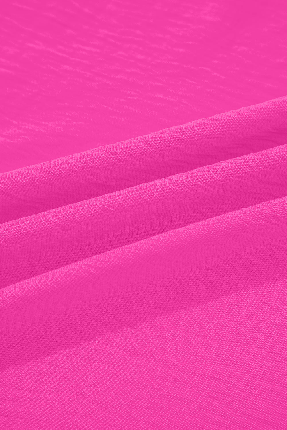 Frilled V Neckline Bracelet Sleeve Crinkled Blouse