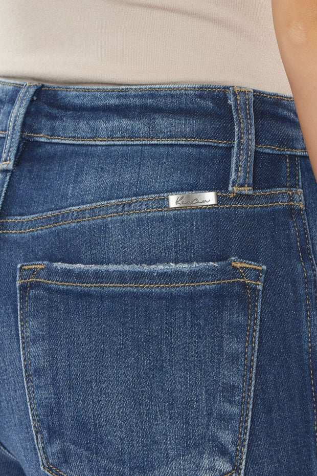 Kancan Raw Hem High Waist Cropped Jeans -