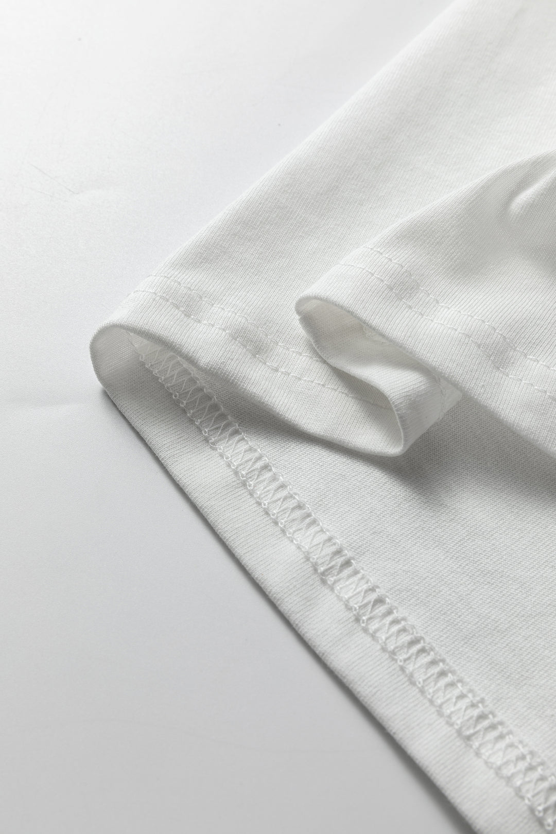 White Leopard Bow Embroidered Cotton Round Neck T Shirt