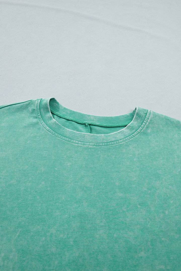 Solid Color Cotton Mineral Washed Oversize Tee
