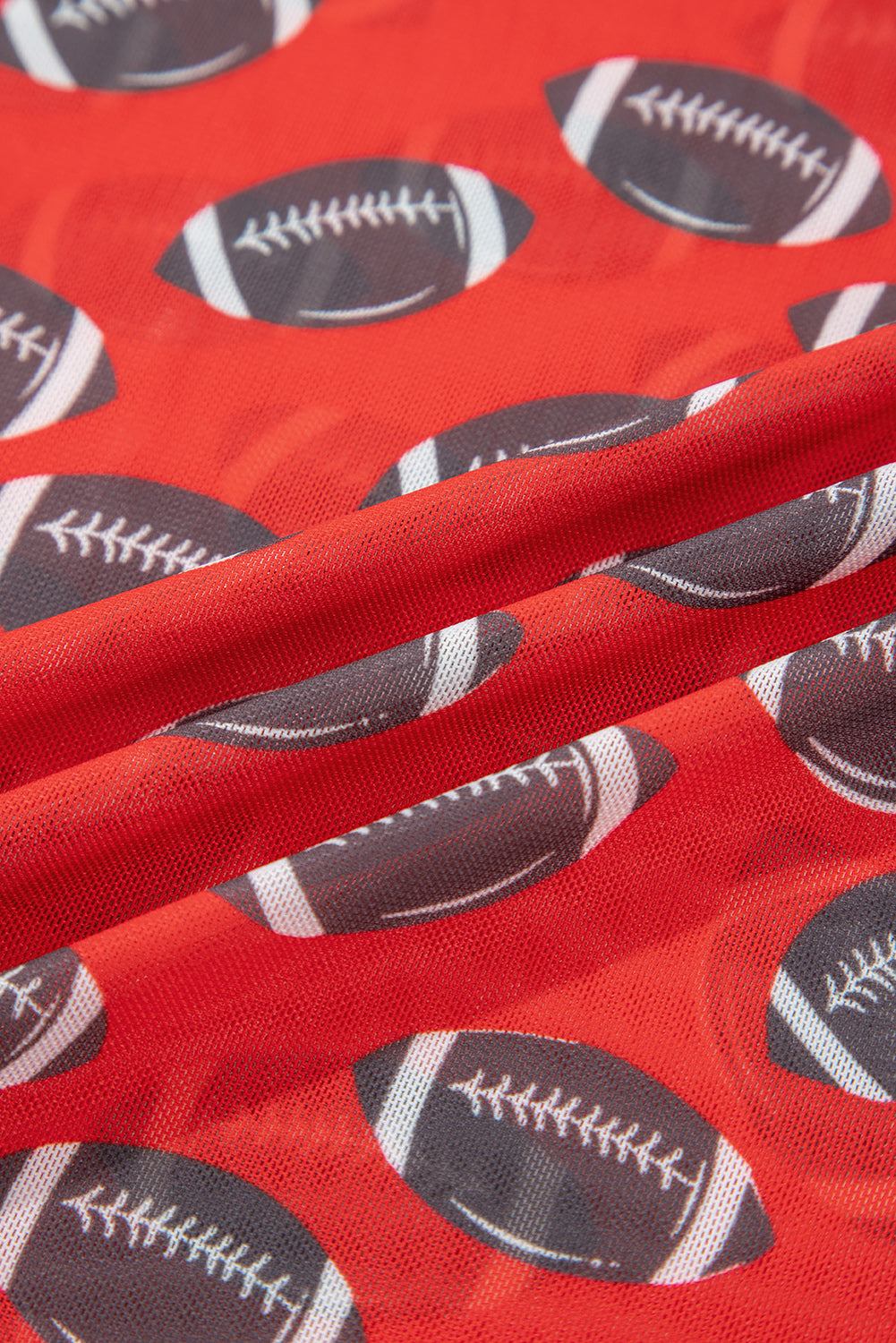 Game Day football Mesh Sheer Long Sleeve Top