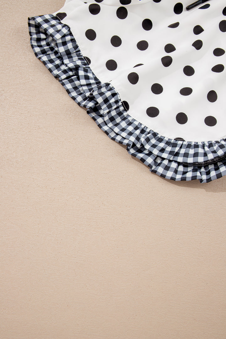 Polka Dot Contrast Ruffle Trim Shorts
