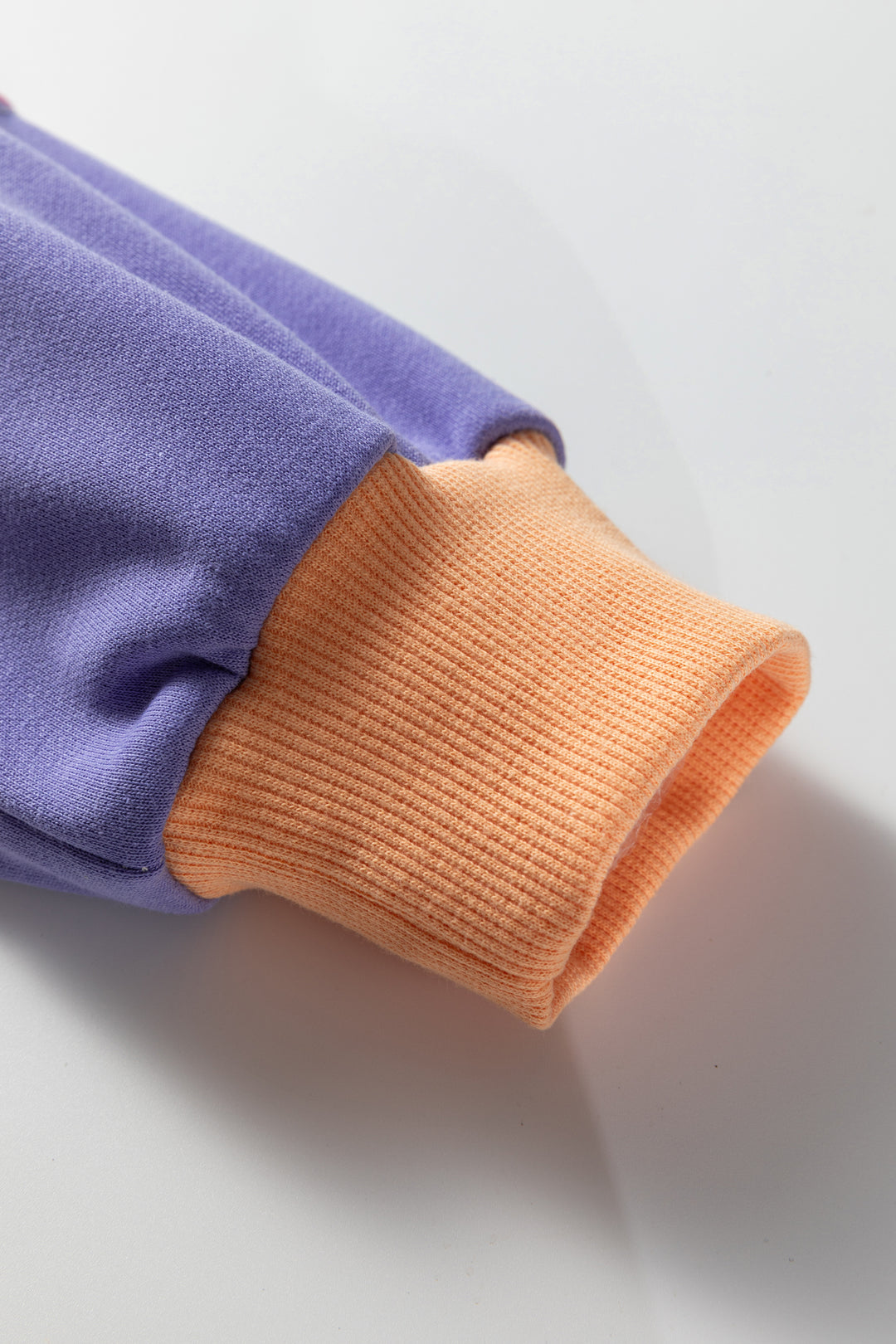 Phalaenopsis Color Block Patchwork Drop Shoulder Cropped Sweatshirt