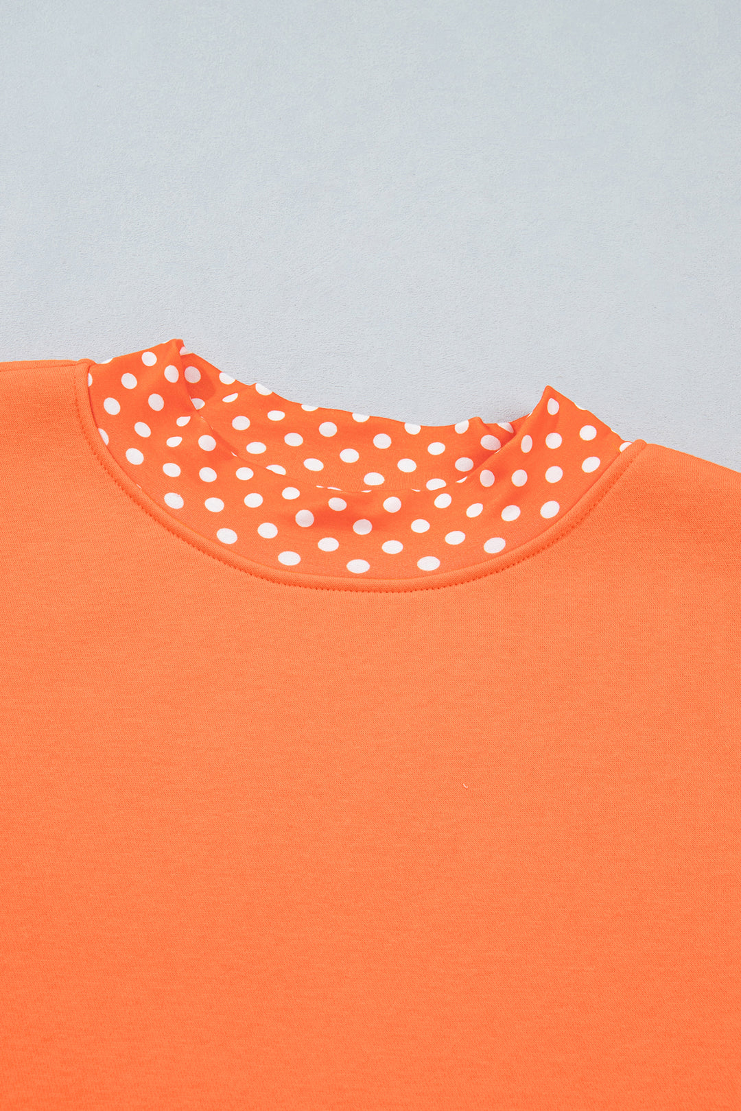 Colorblock Polka Dot Contrast Trim Oversized Sweatshirt