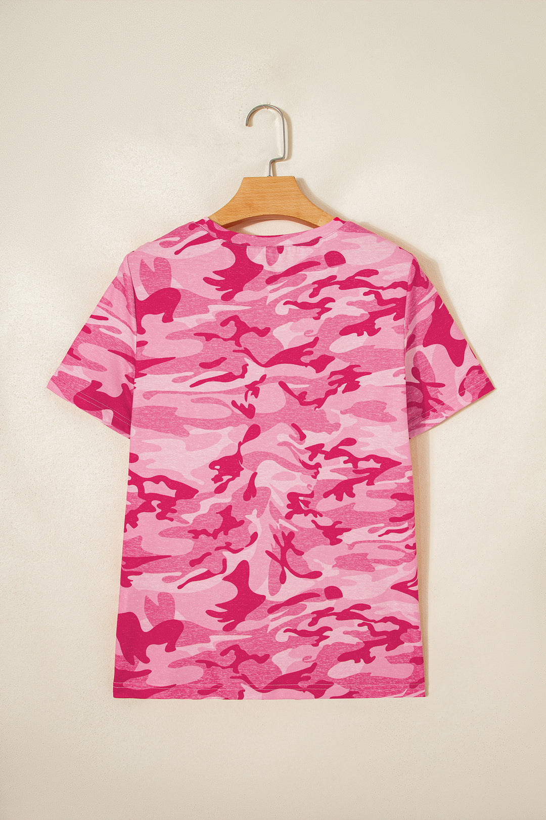 Camouflage Print Crew Neck T Shirt
