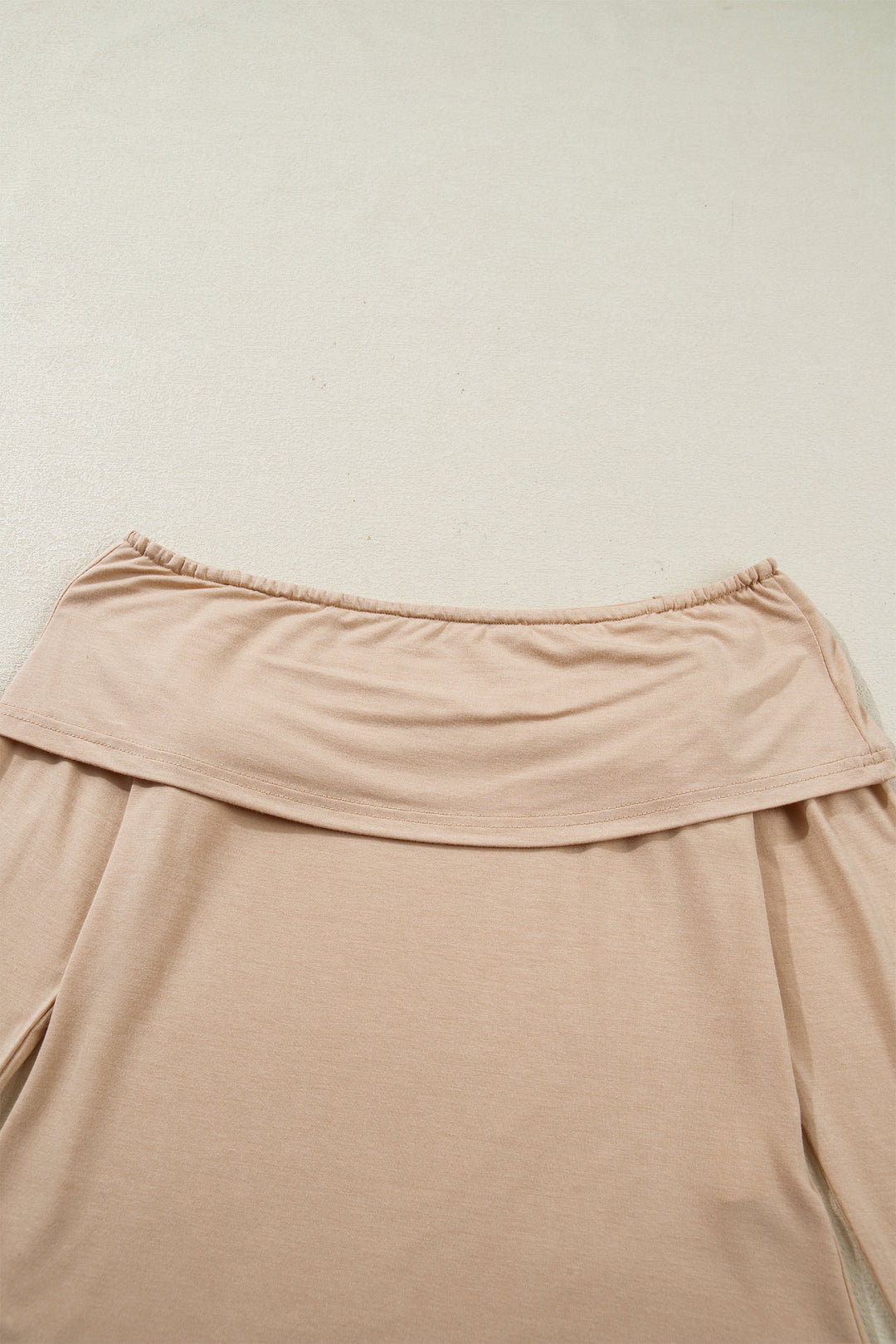 Foldover Off Shoulder Long Sleeve Slim Top