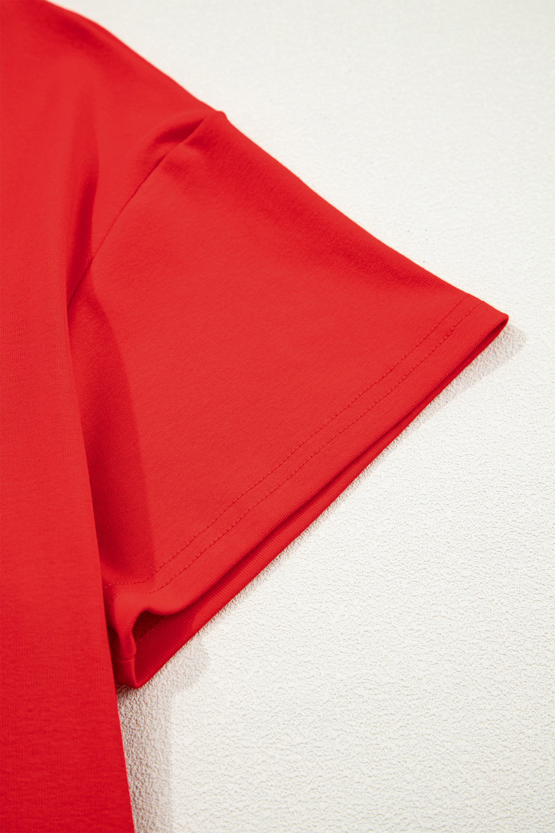 Fiery Red Sequin Trim Stars and Stripes Bow Patched T Shirt Mini Dress