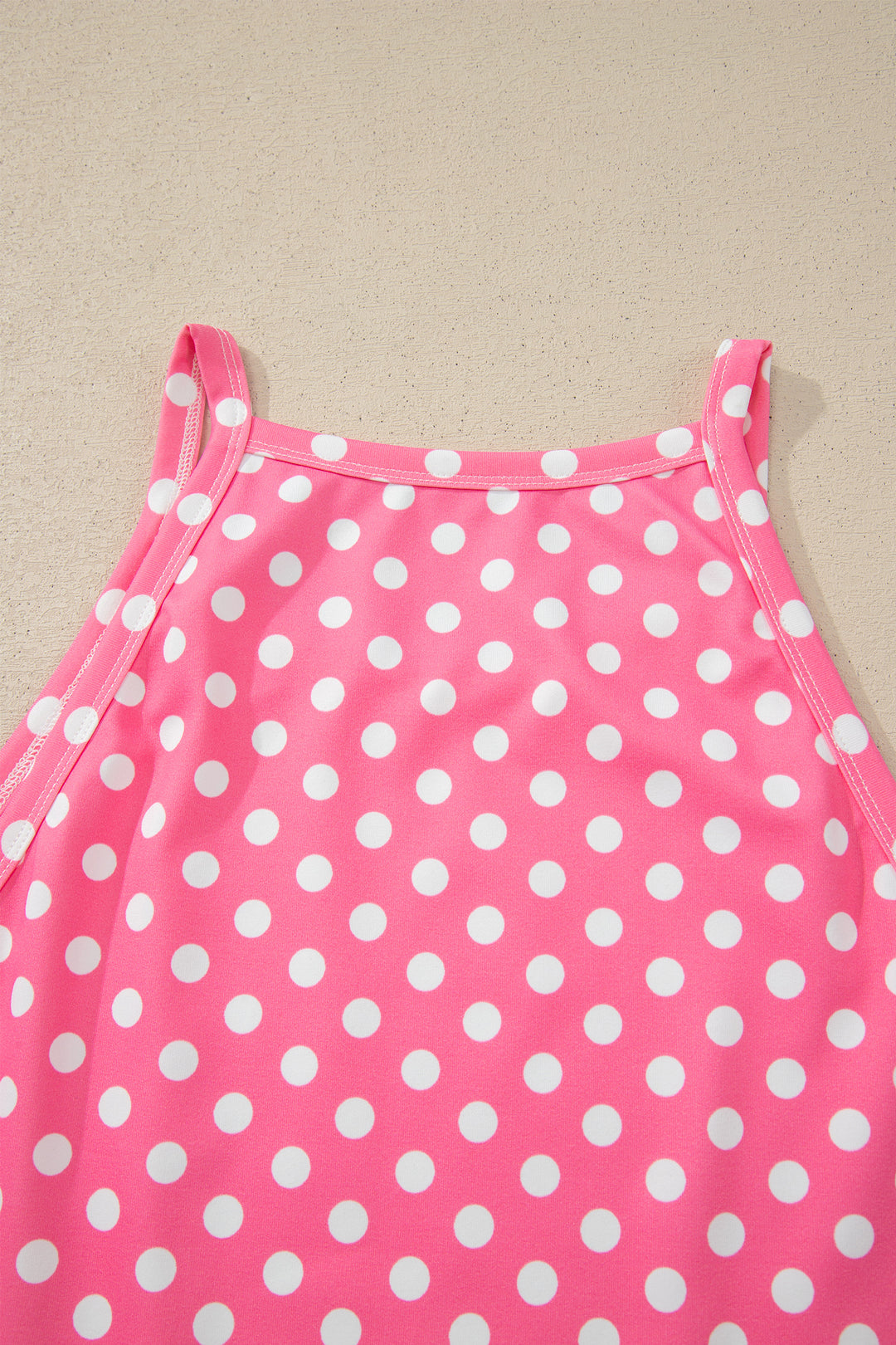 Polka Dot Print Slim Tank Loose Pants 2pcs Outfit