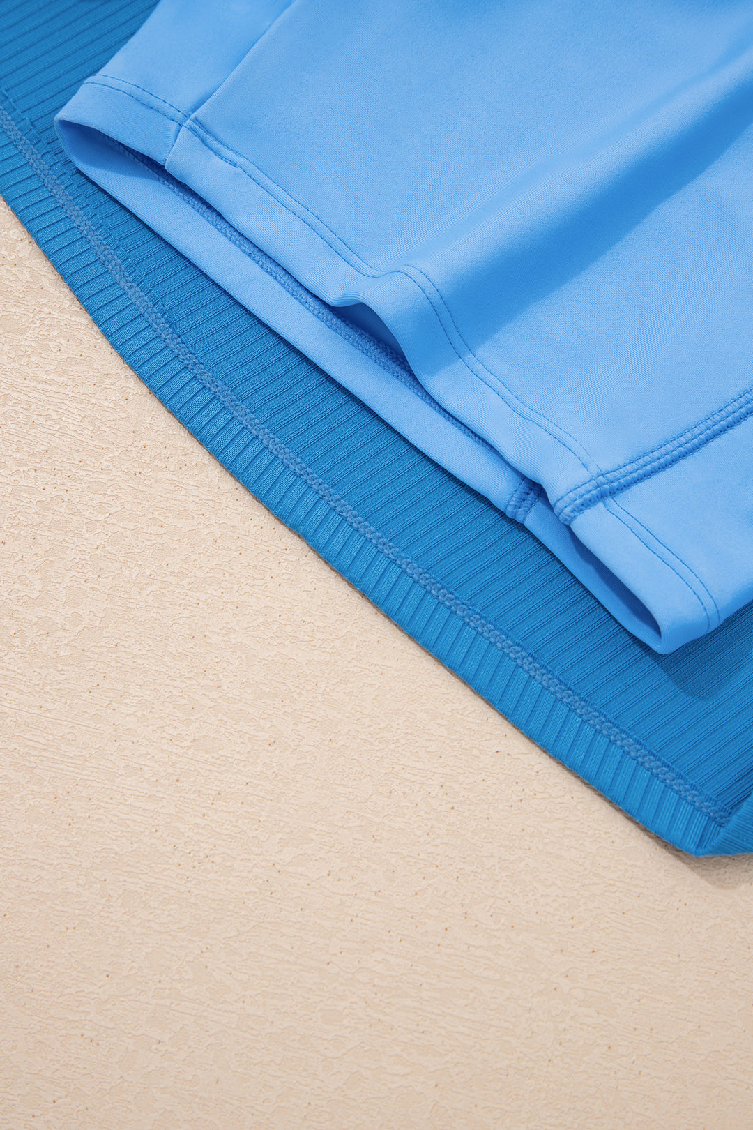 Color Block Edge Ribbed Pocketed Lined Swim Dress