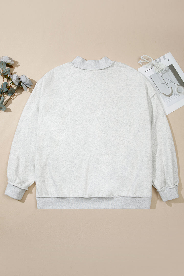 Exposed Seam Detail Reversible Double Wear Plus Size Sweatshirt