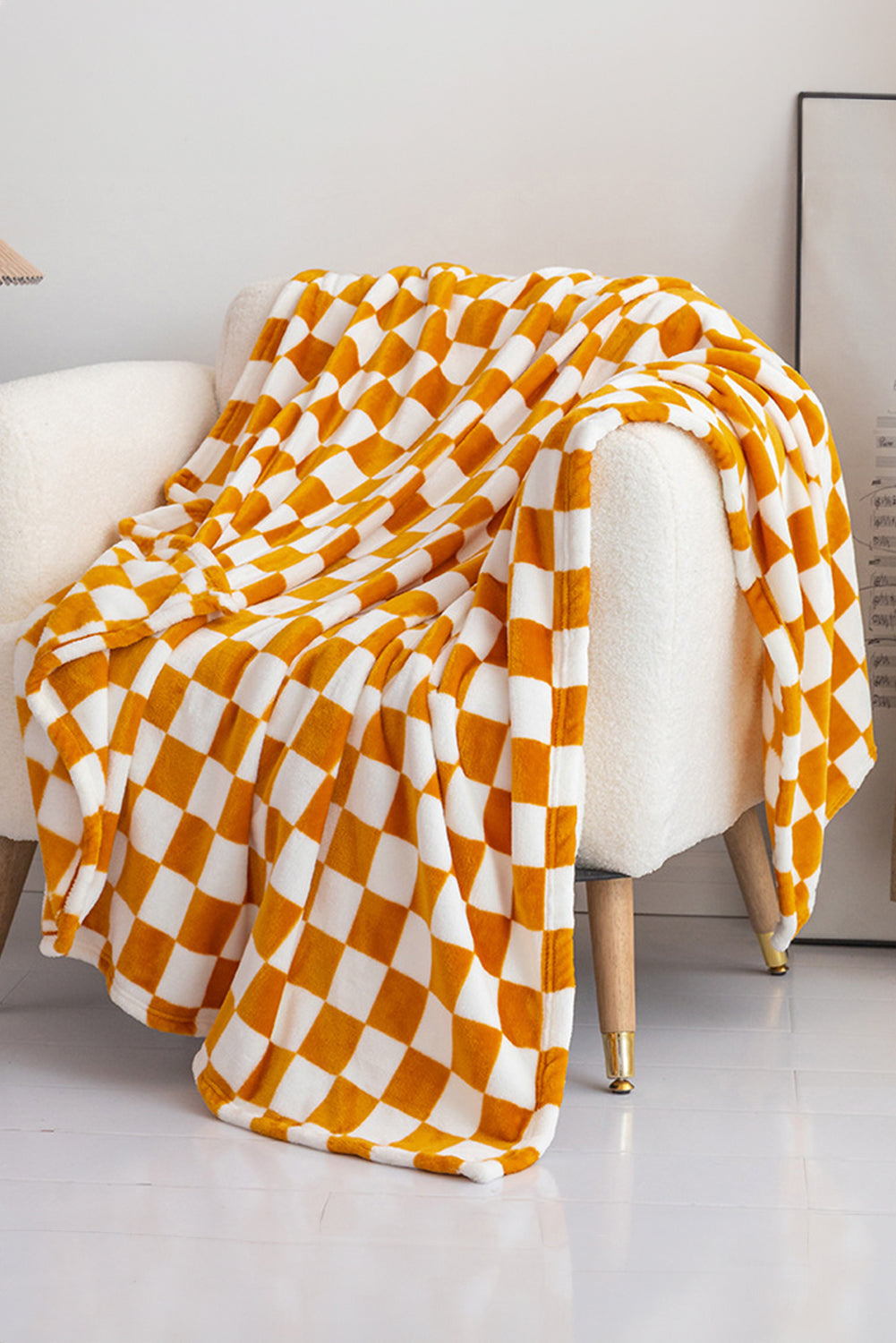 Checkerboard Printed Soft Throw Blanket 120*200cm