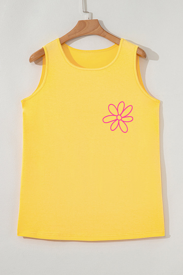 Sachet Pink Butterfly Graphic Summer Tank Top