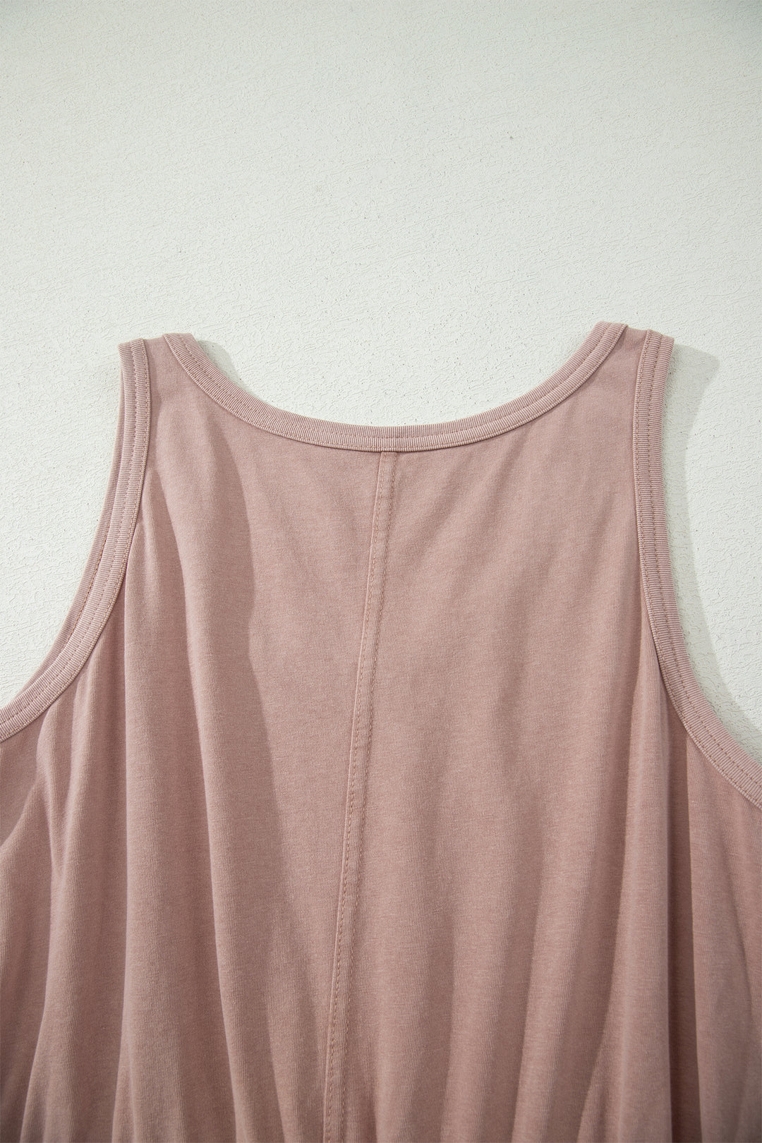 Mineral Wash U Neck Elastic Waist Sleeveless Mini Dress