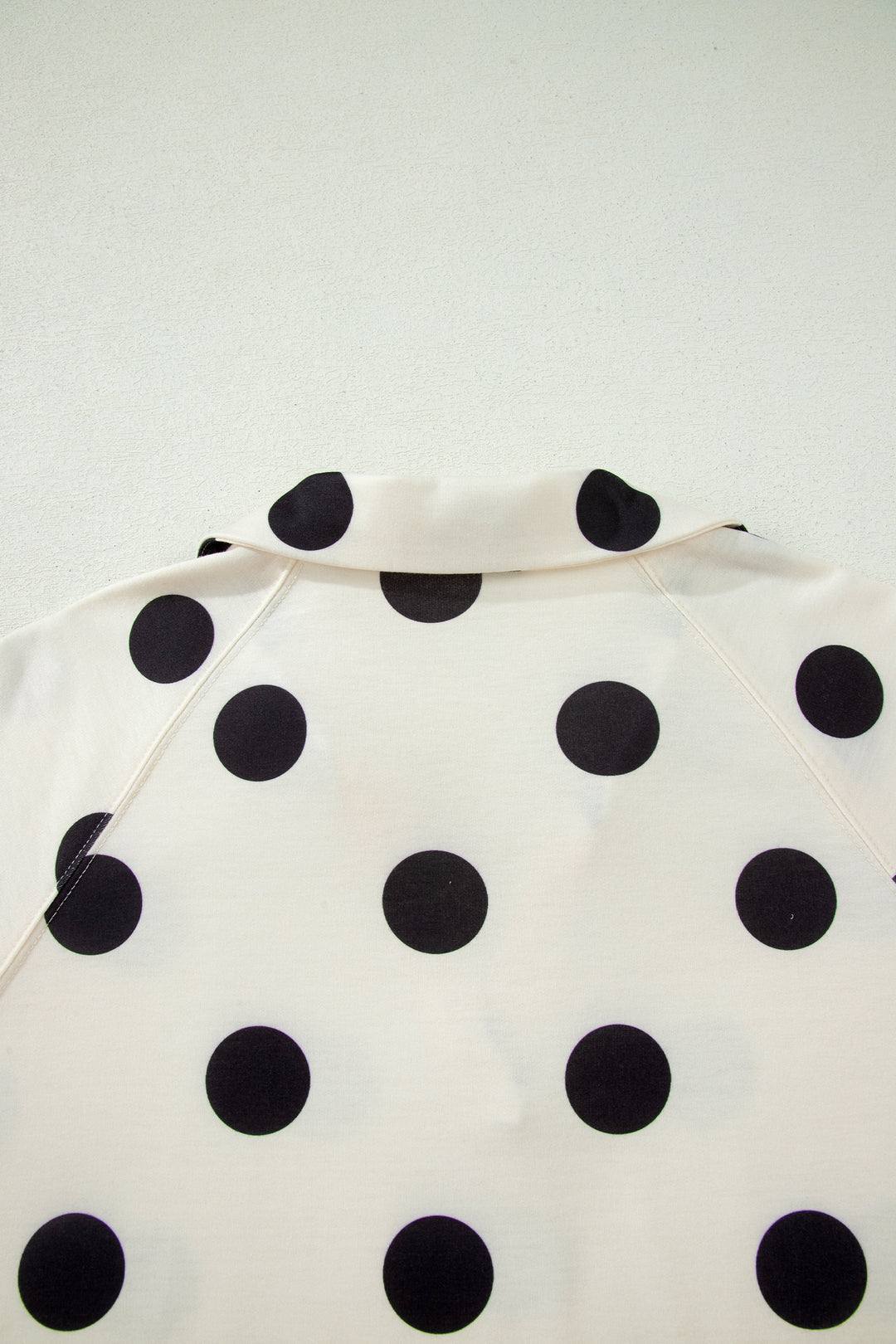 Polka Dot Print V Neck Tee Short Set