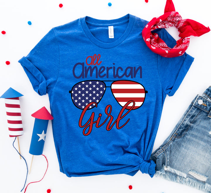 an american girl shirt with sunglasses on it