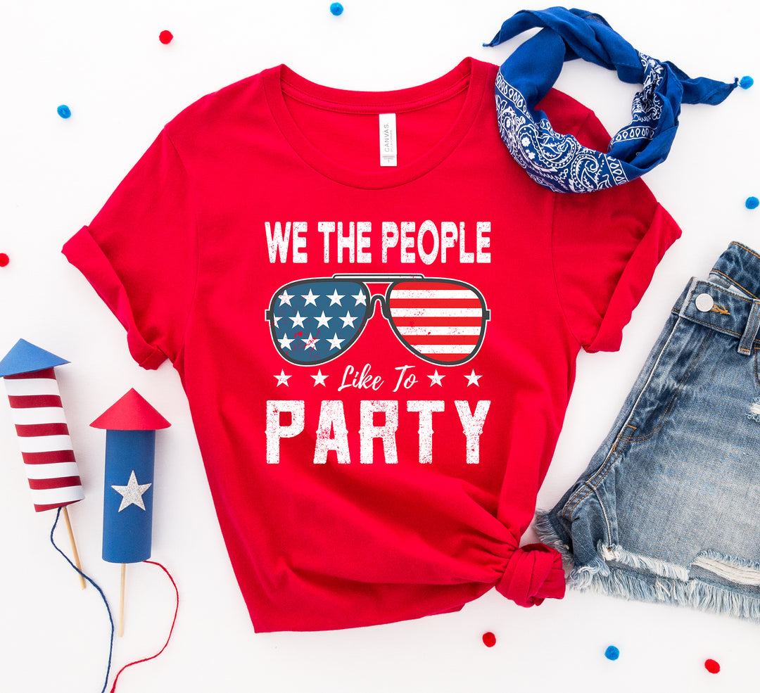 we the people like to party t - shirt on a white background