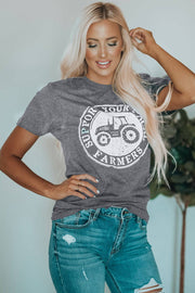 Gray SUPPORT YOUR LOCAL FARMERS Graphic Tee -