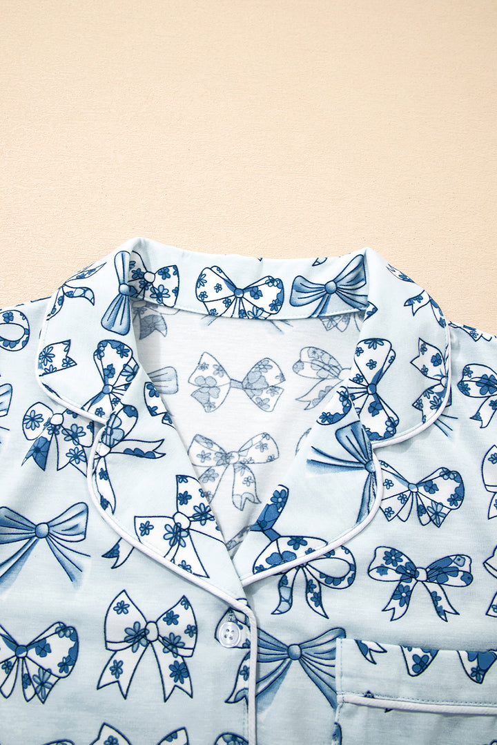 Bow Print Short Pajama Set