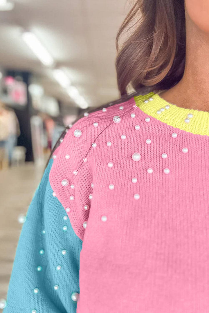 a close up of a person wearing a sweater