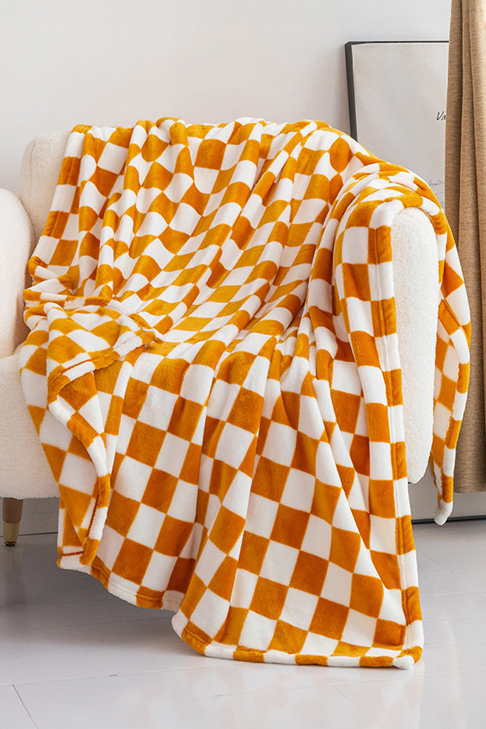 Checkerboard Printed Soft Throw Blanket 120*200cm