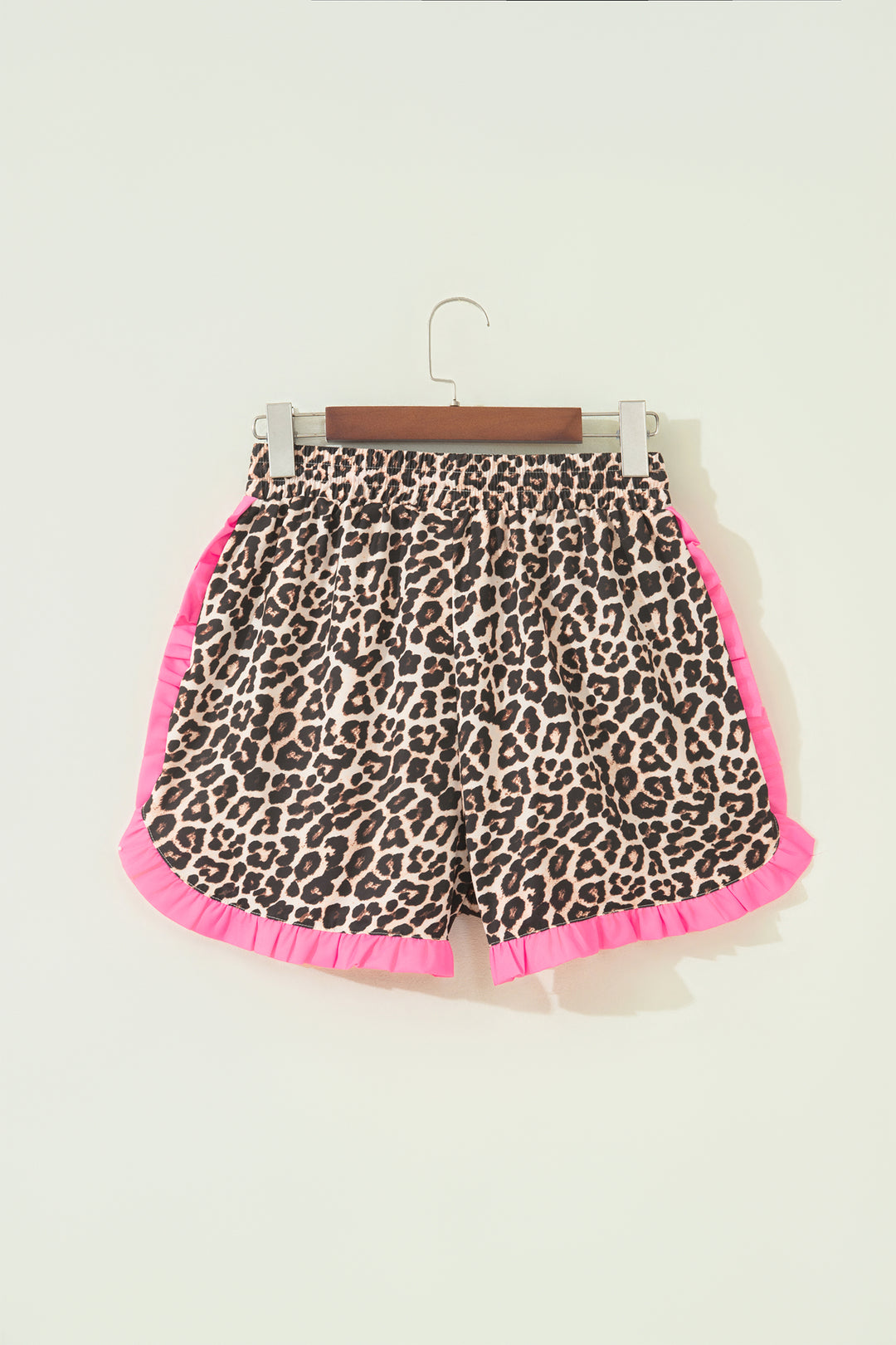 Polka Dot Contrast Ruffle Trim Shorts