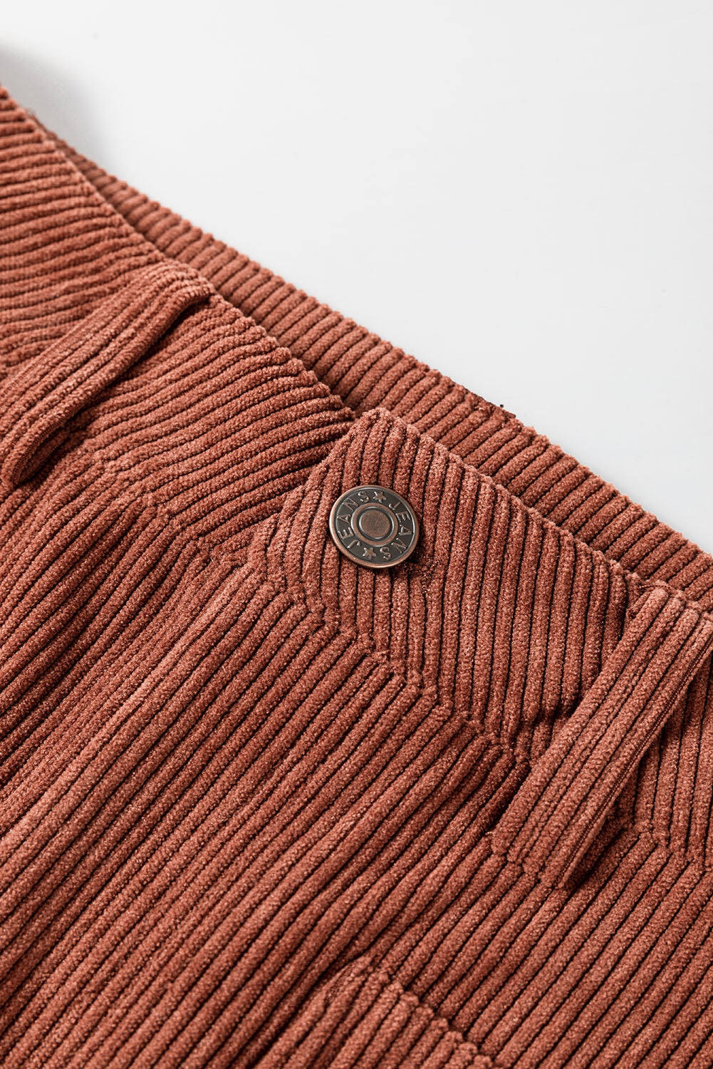 High Waist Square Pockets Corduroy Pants