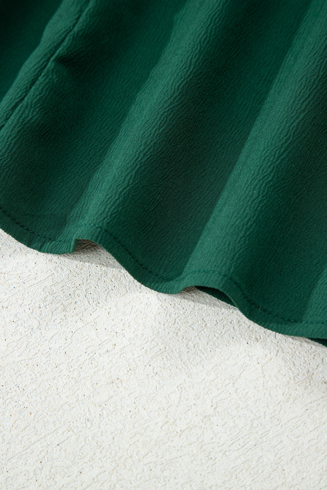 Blackish Green Solid Long Sleeve Button V Neck Tiered Maxi Dress