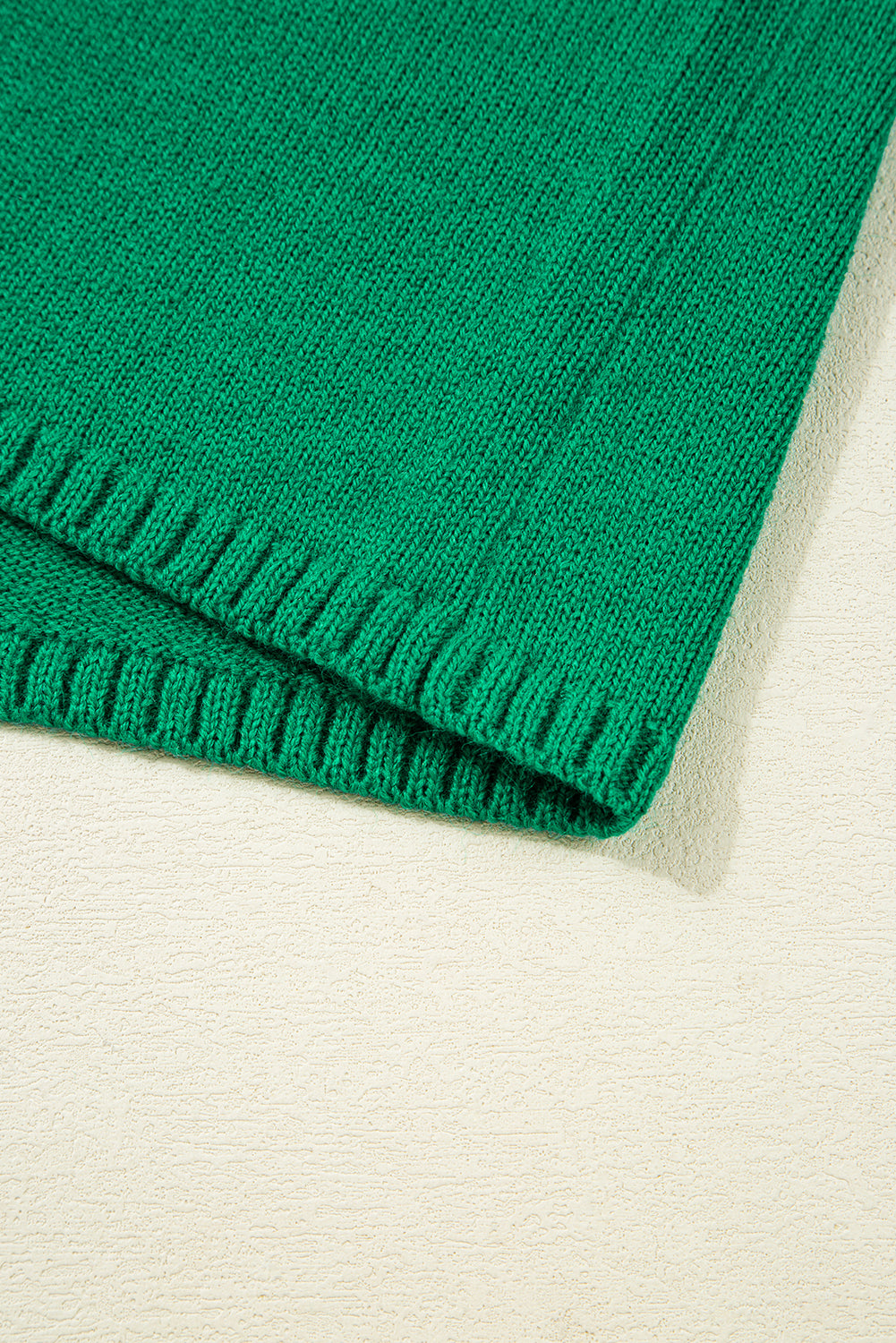 Bright Green Solid Color Knit Button Drop Shoulder Sweater Cardigan