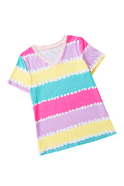a women's t - shirt with colorful stripes