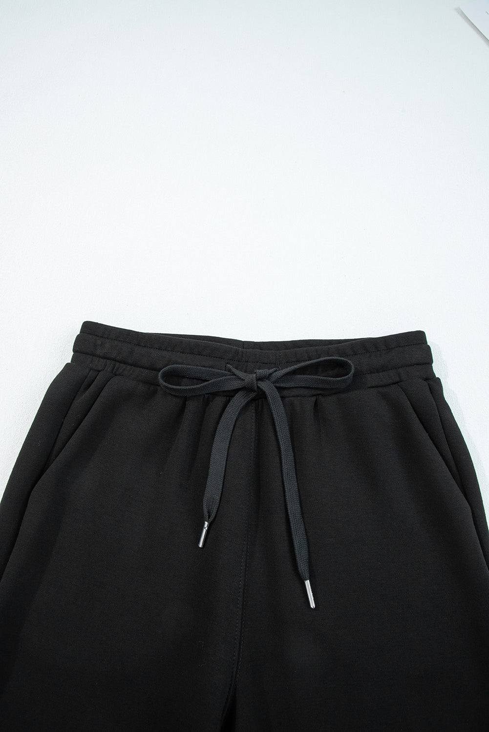 Zip Collar Long Sleeve Top Drawstring Pants Set