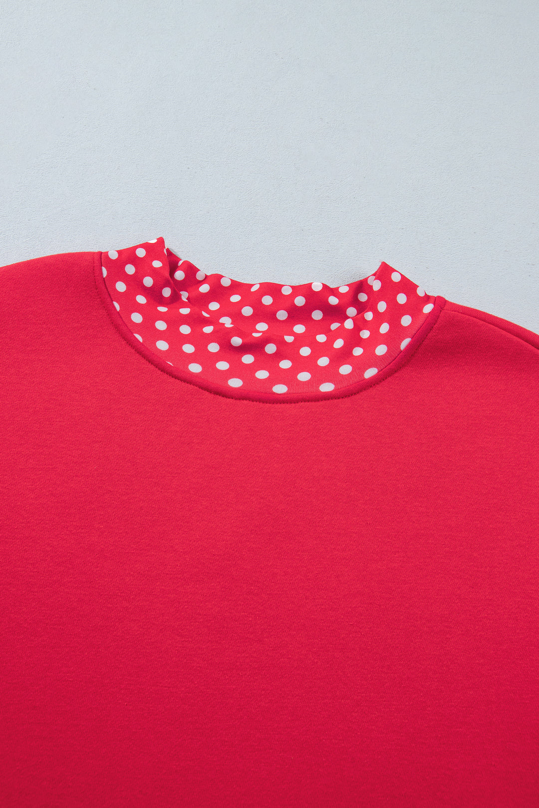 Colorblock Polka Dot Contrast Trim Oversized Sweatshirt