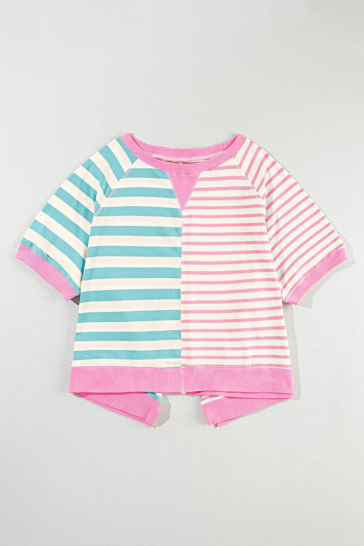 a pair of pink and blue striped shirts
