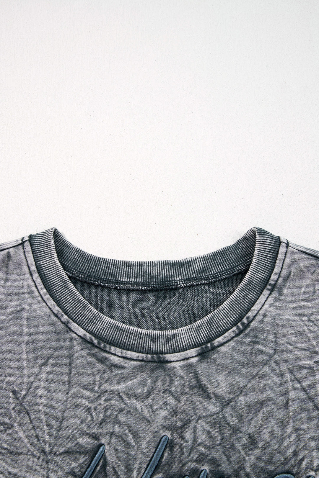 saved by grace Letter Embroidery Mineral Wash Loose Sweatshirt