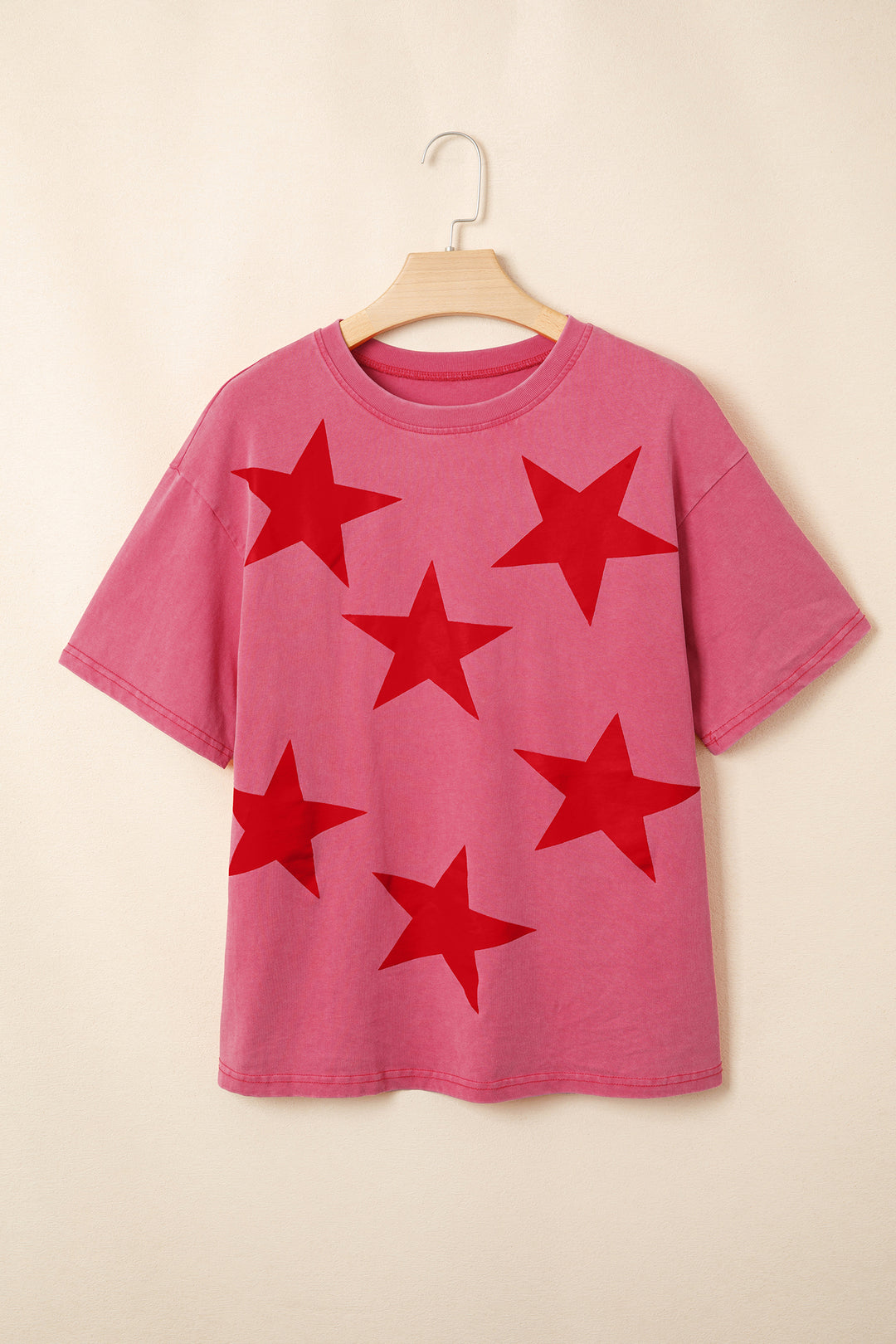 Independence Day Star Printed Mineral Wash T Shirt