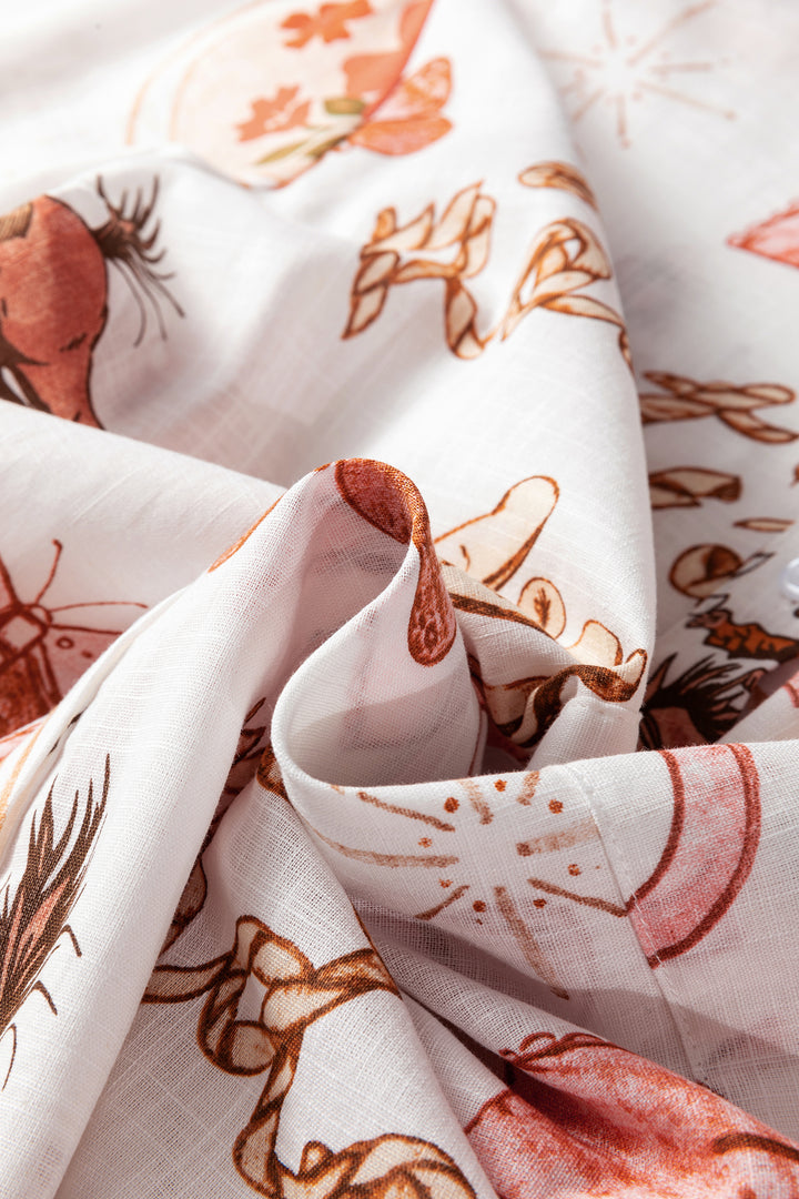 White Rodeo Cowgirl Print Western Button up Shirt