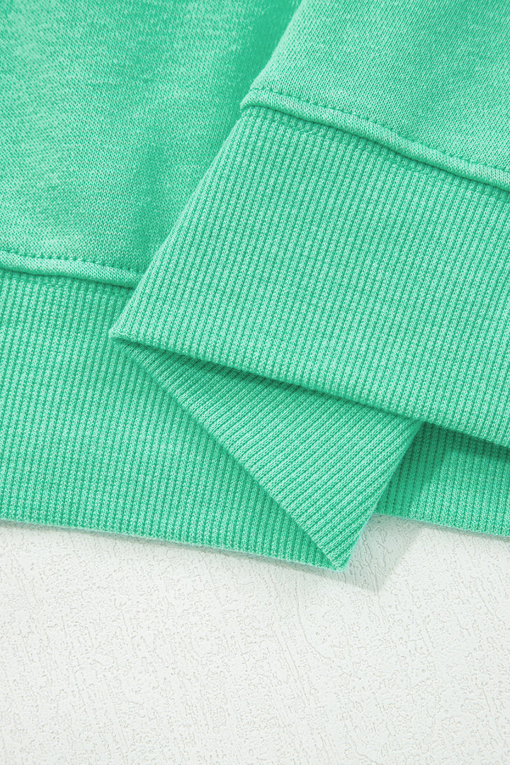 Aruba Blue Cute Halloween Ghost Embroidered Casual Sweatshirt